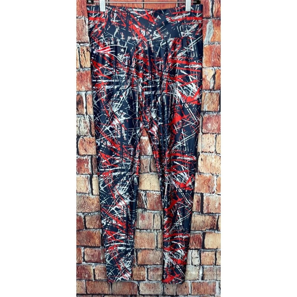 New England Patriots NFL Football Team Apparel Women’s XL Leggings Blue Red Gray